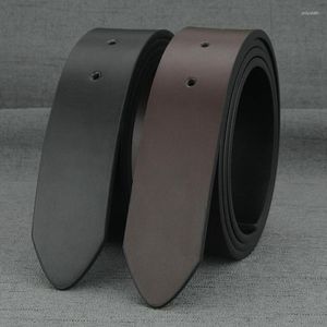 Belts Customized High Quality No Buckle Belt Men Fashion Wide Cowskin Black Waist Straps Coffee Casual Waistband