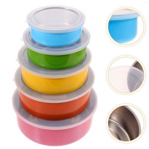 Dinnerware Sets Color Crisper Large Stainless Steel Mixing Bowl Salad Lid Metal Bowls Lids Glass Set