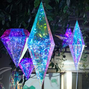 Luksusowe dekoracje ślubne dekoracje sufitowe fantazyjny diamentowy wisiorek Party DIY magiczny stożek Ornament okno centrum handlowe wiszące