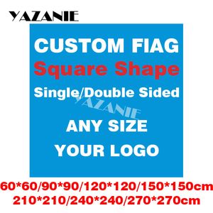 Banner Flags YAZANIE Any Size Square Shape Single Double Sided Brand Custom Made Printed Flags and Banners Advertising Large Print Flags 230707