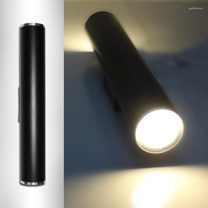 Wall Lamps Double Head White Black LED Lamp 6W 10W 18W 24W Modern Simple Cylinder Aluminum Sconces Creative Lighting AC90-260V