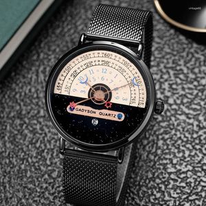 腕時計メンズ星空創造カレンダー腕時計カジュアルスポーツウォッチ男性用クォーツ腕時計レロジオ Masculino