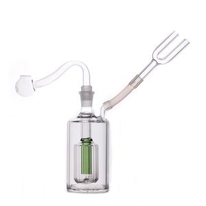 Snuff Snorter Sniffer Smoking Water Pipe 10mm Joint Dab Rig Bong Inline Matrix Percolator Recycler Ash Catcher Bong mit 10mm Male Glass Oil Burner Pipe und Schlauch