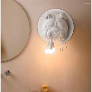 Стеновая лампа Карман Амстердам Нордич Животные Смола Смола Голова Ванная комната световая гостиная