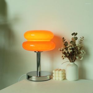 Abajures de mesa USB Atmosfera Vitrais Luminária de noite Designer italiano Luz de torta de ovos Quarto de cabeceira Leitura LED Decoração da casa