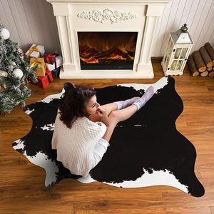 Carpets High Quality Western Cowhide Carpet Room Decor For Living Rugs Sofa Mat Bedroom Floor Mats American Style Rug