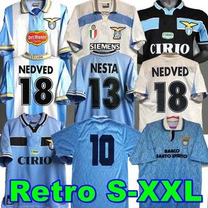 Lazio Retro 1989 1990 1991 1992 1999 2000 2001 Futbol Forması Nedved Simeone Salas Gascoigne Evde Futbol Gömlek Veron Crespo Nesta
