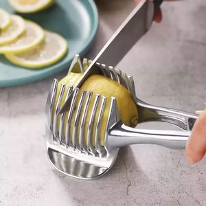 Lemon Cutter Tomato Slicer Kitchen Cutting Aid Holder Tools For Soft Skin Fruits And Vegetables Home Made Food Drinks JY09