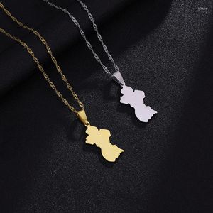 Pendant Necklaces Fashion Guyana Map For Women Men Gold/Silver Color Guayana Stainless Steel Party Wedding Birthday Jewelry Gift