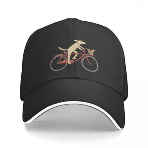 Boinas Art Dog Riding A Bicicleta Bonés Unissex Outdoor Trucker Baseball Boné Snapback Chapéu respirável Chapéus policromáticos personalizáveis