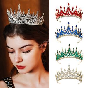 5 färger Brud Bröllopsklänning Krona Elegant Kristall Tiara För Kvinnor Flickor Fest Lyx Strass Hår Smycken Tillbehör