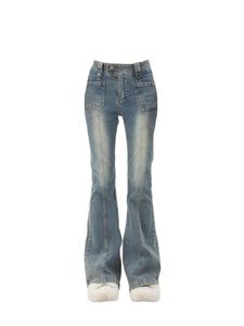 Abito Y2k Donna Chic Vintage Streetwear Jeans svasati coreani a vita alta Pantaloni dritti Gyaru Pantaloni in denim lavati Anni 2000 Abiti grunge