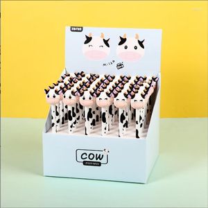 Stk/lot Creative Milk Cow Gel Pen Söt 0,5 mm svart bläck Signatur Skolkontorsskrivmaterial Reklampresent