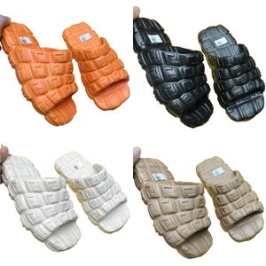 Tasarımcı Kadın Terlik F Mens Pantoufle Sandals Ünlü Plaj Köpek Slaytları Düz ​​Alt Konforlu Tangalar Unisex Havuz Sandalları Oteller için Açık Sandal Kutu Boyutu 35-46