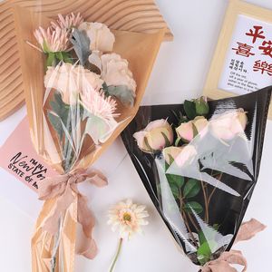 Gift Wrap 20pcs Valentine's Day Multi-bouquet Bag Rose Flowers Bouquet Wrapping Paper Diy Materials 230707