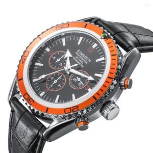 Нарученные часы Kimsdun Top Brand Trend Trend Luxury Sports Astronaut Автоматические механические мужские часы светящиеся кожаные ремешки повседневные подарочные часы