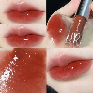 Lip Gloss Makeup Fuktgivande Tonad Flytande Pigment Läppstift Minska linjer Varaktig Glitterolja Sexig Plumping Care