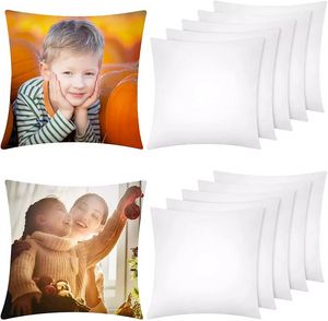 Sublimation Pillow Case White Cushion Covers Blanks Covers Heat Transfer Covers Polyester Peach Skin Throw 15.7 x 15.7 inches JY09