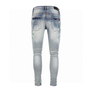 2023 Jeans da uomo firmati # 1 Pantaloni strappati Jeans firmati alti Jeans da uomo Pantaloni ricamati Pantaloni con foro alla moda Pantaloni con cerniera più venduti am ~ sh6g