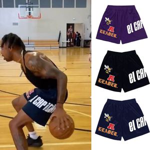 American A Russell Fiess Shorts Mesh andningsbara sport enskikt basketträning byxor 3xl dragsko midja