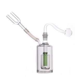 Bongo queimador de óleo de vidro feminino de 10 mm cachimbos de água com bujão de rapé cheirador grosso coletor de narguilé reciclador de narguilé mão Dab Rig Bongs com tubo queimador de óleo de vidro masculino