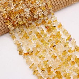 Beads Natural Crystal Quartz Citrines Stone For Women Bracelet Necklace Jewelry Accessories Gift Size 3x5-4x6mm Length 40cm