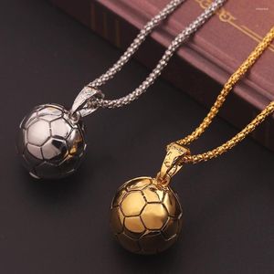 Pendant Necklaces Hip Hop Men Hippie Male Sports Necklace Football Alloy Chain Soccer Ball Jewelry Gift Wholesale