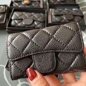 Stilista Donna Colore Nero Misura 11x9 contatore Borsa per borsa in pelle di vacchetta caviale piccola, delicata e pratica