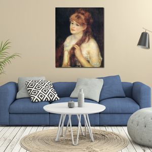 Figura tela arte donne giovane donna intrecciare i capelli dipinti di Pierre Auguste Renoir opere d'arte moderna fatta a mano decorazioni per la casa
