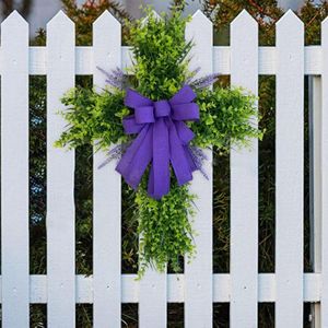 Dekorativa blommor påsk kors krans hängsmycke fönster girland teardrop swag för ytterdörren vardagsrum