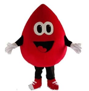 costumi della mascotte della goccia di sangue rosso di Halloween Personaggio dei cartoni animati Vestito del vestito Vestito da festa all'aperto di Natale Abbigliamento pubblicitario promozionale per adulti