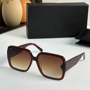 2023 Женщины мужчины высококачественные солнцезащитные очки Бургундская ширина планка Полнолочная светло -коричневая градиент Цветные квадратные очки доступны в коробке