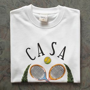 Abiti di buona qualità Racchetta da tennis Stampa Casablanca Tshirt moda Uomo Casablanca T-shirt in cotone Abbigliamento da uomo