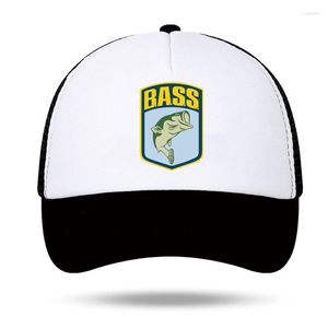 Cappellini da baseball Bass Fishing Men Trucker Cap Baseball Cool Summer Fisherman Mesh Hat Snapback Hats