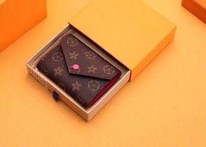 Luxury Women's Brand Wallet Coin Wallet Small Wallet Victorian Women Cardholder Luxury Brown Flower Short Wallet Orange Box Mini Wallet