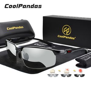 2023 neue Aluminium Randlose Photochrome Sonnenbrille Männer Polarisierte Gläser Fahren Männliche Sport Chameleon Brillen zonnebril heren