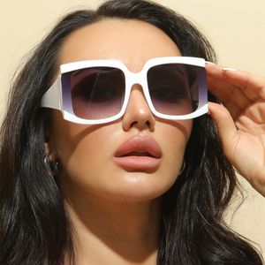 Square Oversized White Pink Sunglasses For Women 2021 New Fashion Big Frame Gradient Sun Glasses Female Uv400 Shade Black