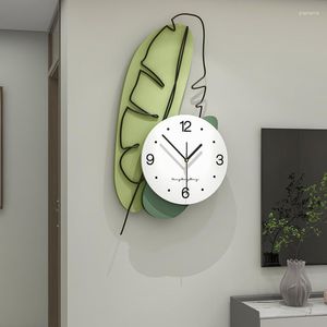 Wall Clocks Art Metal Quartz Clock Nordic Design Living Room Hall Stylish Silent Reloj Mural Home Decorating Items YY50WC
