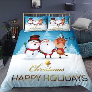 Bedding Sets Merry Christmas Set Cartoons Santa Claus Duvet Cover Spot Comforter Housse De Couette Bedclothes 2/3Pcs