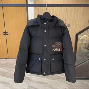 Masculino Down Parkas Casacos Feminino Jaqueta de Algodão Casaco de Inverno Moda Ao Ar Livre Clássico Casual Quente Unissex Zíper Tops À Prova de Vento Proteção Frio Outwear preto