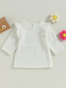 Mädchenkleider Baby-Strampler mit Blumendruck, gerüschten Blasenärmeln und Schleifendetail – bezauberndes Kleinkind-Outfit-Set