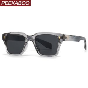 Sunglasses Peekaboo male square frame sunglasses uv400 men summer style female fashion sun glasses for women brown black drop ship 230707