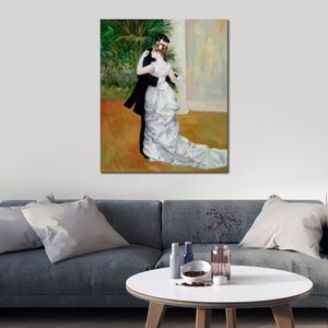 Impressionist Landscape Canvas Art Dance in The City Pierre Auguste Renoir Painting Handmade Artwork for Hotel Lobby