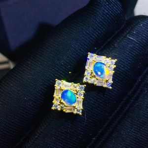 Ohrstecker Das Hochzeitsgeschenk Ankunft Natürlicher und echter Opal-Ohrring aus 925er Sterlingsilber