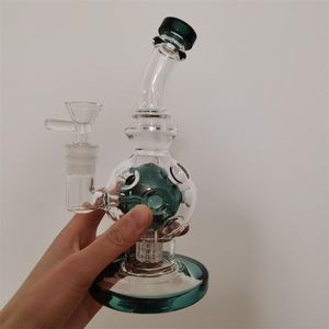 Två funktioner Bongs 21 cm höjd Sterabla återvinna Bong Bong Fab Egg 14.4mm Joint Smoking Pipes