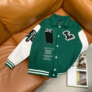 가을과 겨울 디자이너 재킷 패션 자수 디자인 미국 크기의 짧은 재킷 럭셔리 브랜드 탑 남성 캐주얼 녹색 재킷