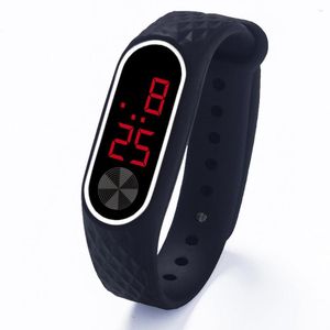 Wristwatches Boys Watches Led Digital Display Electronic Watch Bracelet Children'S Students Silica Gel Run Step Pedometer
