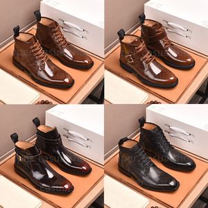 Designers Boots Loafers Martin Boots Men Business Office Work Formal Monograms Dress Shoes Italy Brand Designer Party Wedding Ankle Boots Size 38-45 With Box