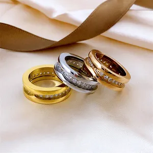 Дизайнерские кольца для мужчин и женщин Высококлассная из нержавеющая сталь весенние кольца роскошные классические бриллианты дизайнерские ювелирные подарки