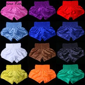 Shorts för män Korta Muay Thai Blank Satin Boxningsshorts Dam Kickboxning Kampbyxor Barn Stridsspel Sanda Bjj Kampsport Fightwear 230707